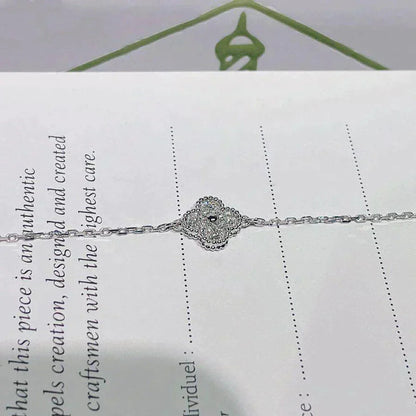 [moco jewellerys]クローバーシングルフラワーブレスレット シルバー