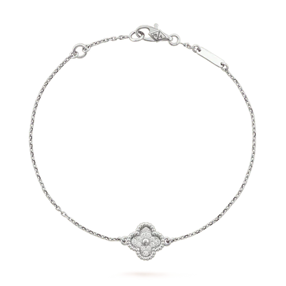 [moco jewellerys]クローバーシングルフラワーブレスレット シルバー