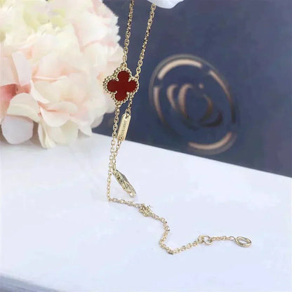 [moco jewelrys]CLOVER  CARNELIAN SINGLE FLOWER BRACELET