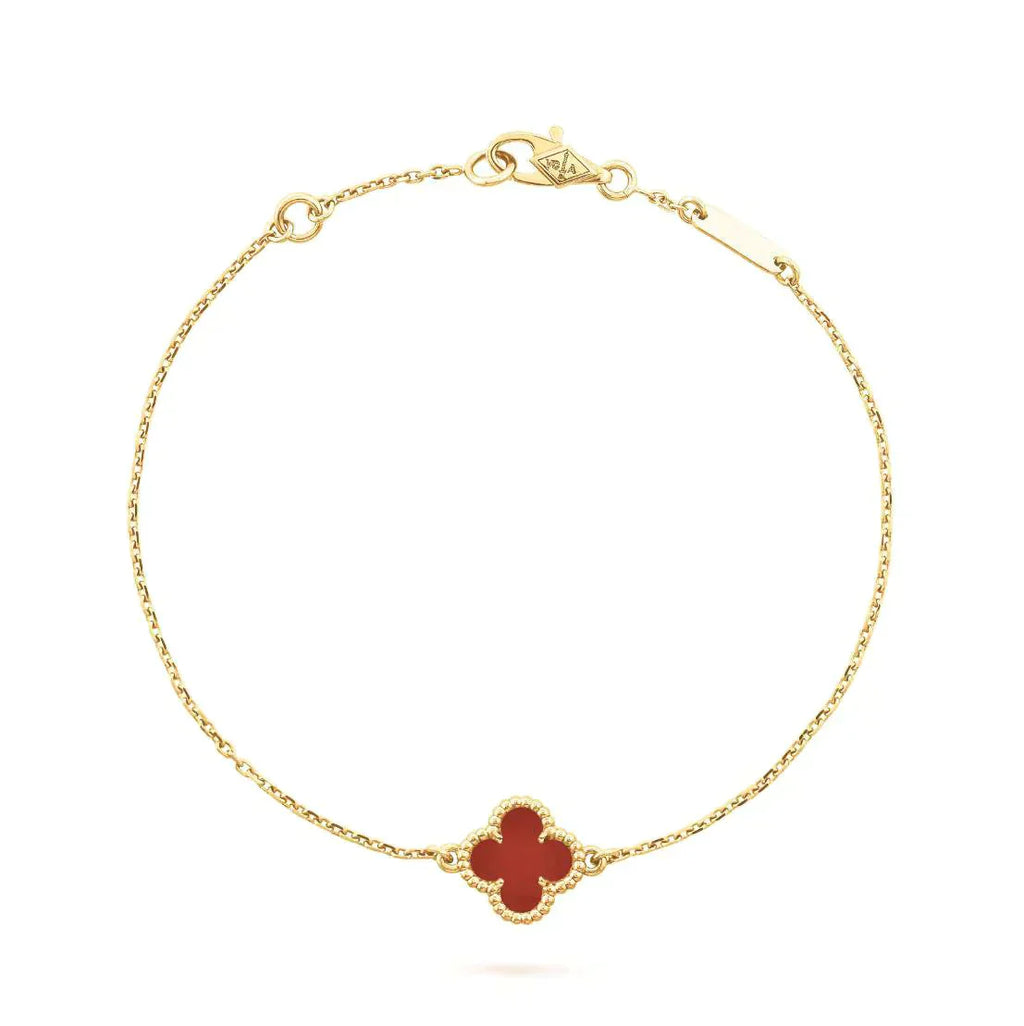 ??Loco?¡¥CLOVER  CARNELIAN SINGLE FLOWER BRACELET