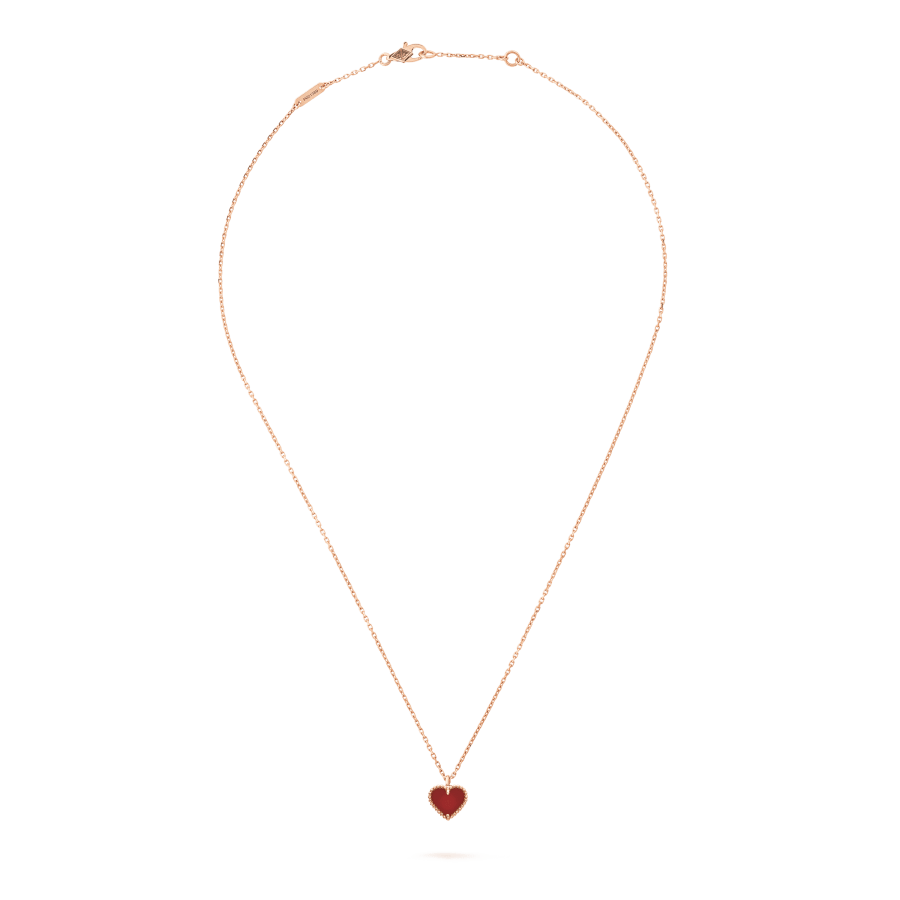 ??Loco?¡¥SWEET CLOVER CARNELIAN HEART NECKLACE