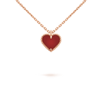 ??Loco?¡¥SWEET CLOVER CARNELIAN HEART NECKLACE