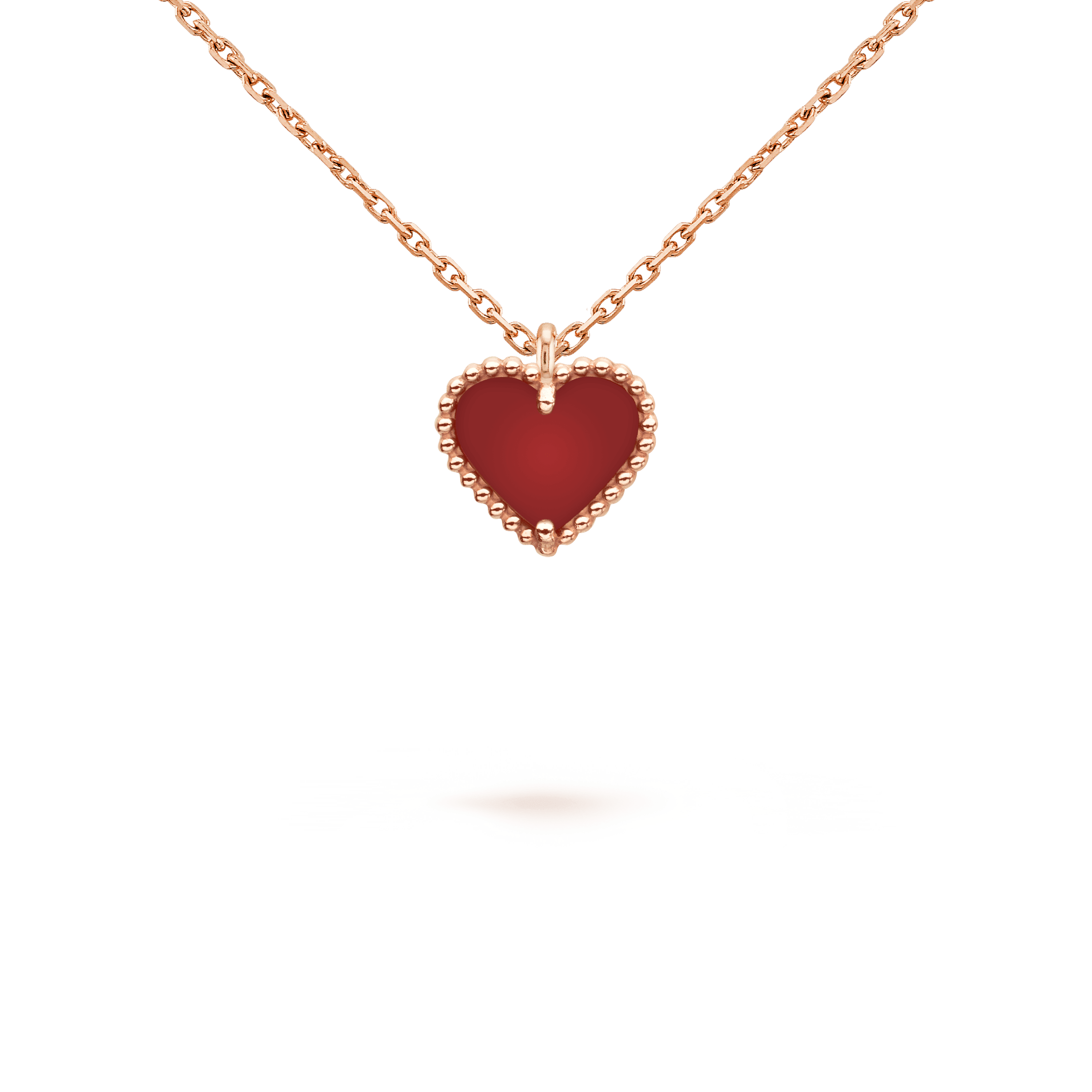 ??Loco?¡¥SWEET CLOVER CARNELIAN HEART NECKLACE