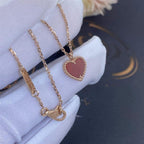 ??Loco?¡¥SWEET CLOVER CARNELIAN HEART NECKLACE