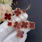 ??Loco?¡¥CLOVER EARRINGS CARNELIAN 4 MOTIFS PINK GOLD
