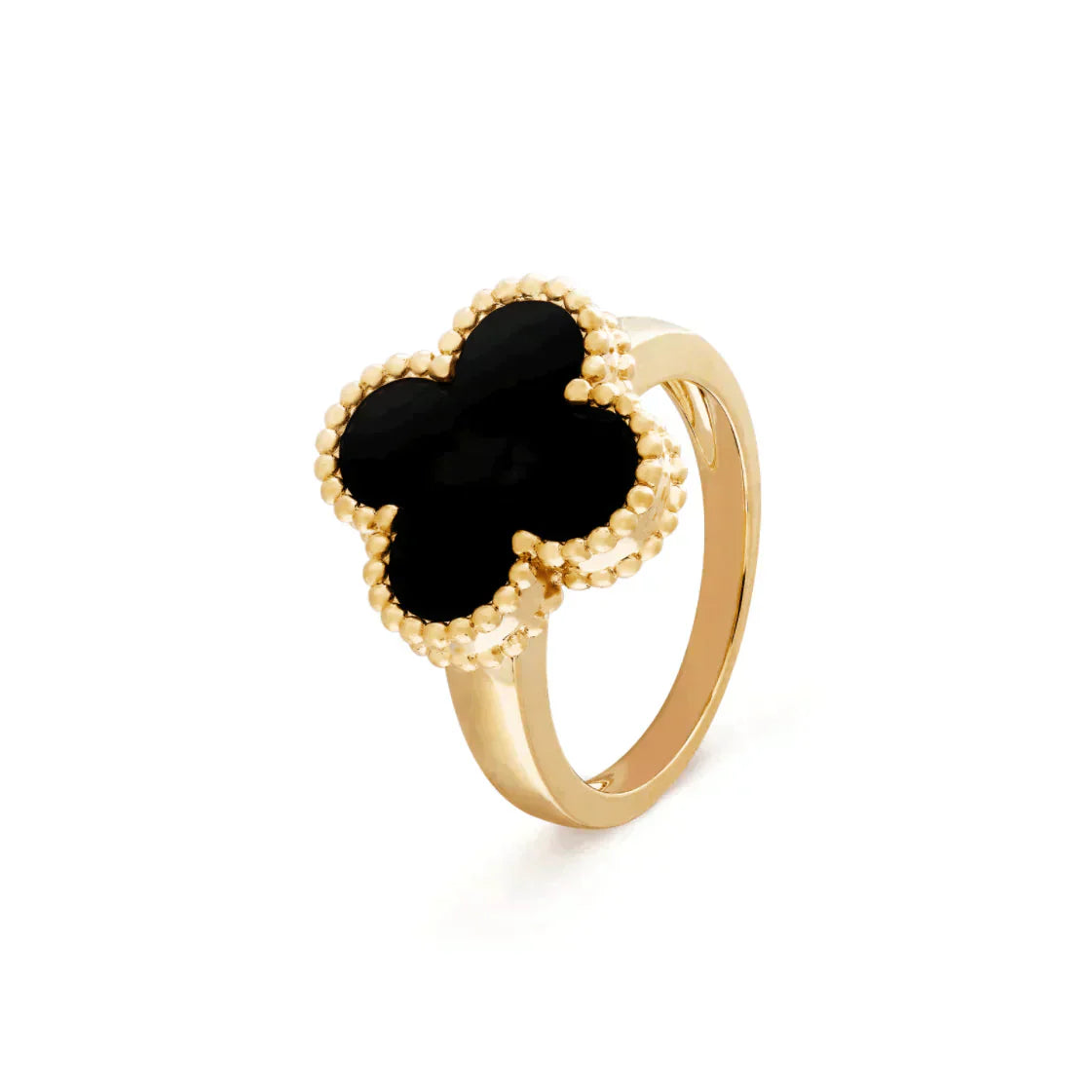 ??Loco?¡¥CLOVER ONYX RING