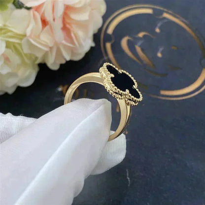 [moco jewelrys]CLOVER ONYX RING