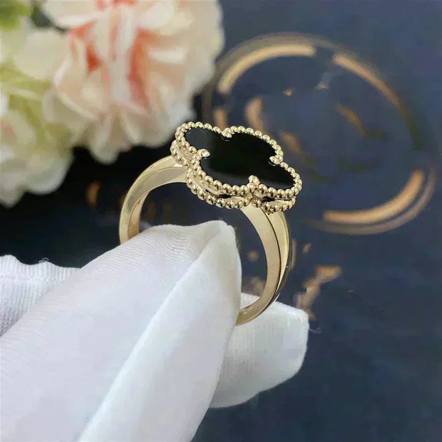 [moco jewelrys]CLOVER ONYX RING