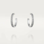 ??Loco?¡¥LOVE DIAMOND SILVER HOOP EARRINGS