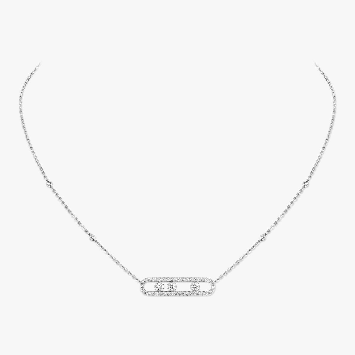 [moco jewelrys] Move Pave_ Rose Gold Diamond Necklace
