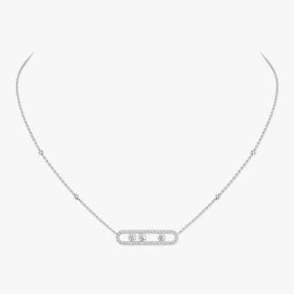 [moco jewelrys] Move Pave_ Rose Gold Diamond Necklace