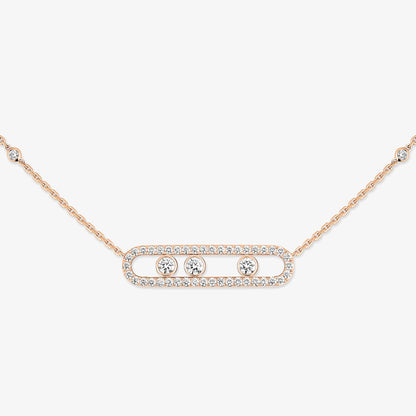 [moco jewelrys] Move Pave_ Rose Gold Diamond Necklace