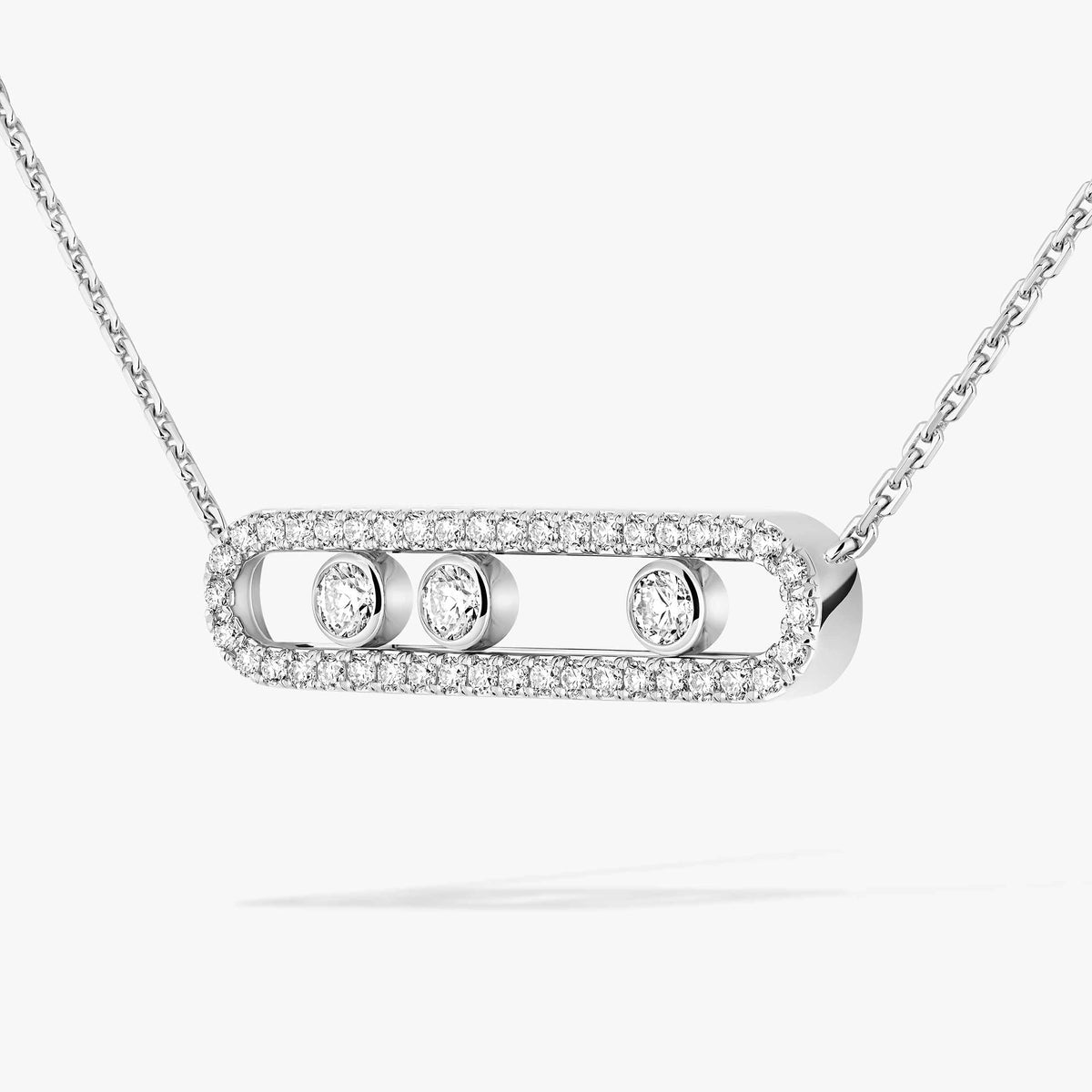 [Loco jewelrys] Move Pave_ Rose Gold Diamond Necklace
