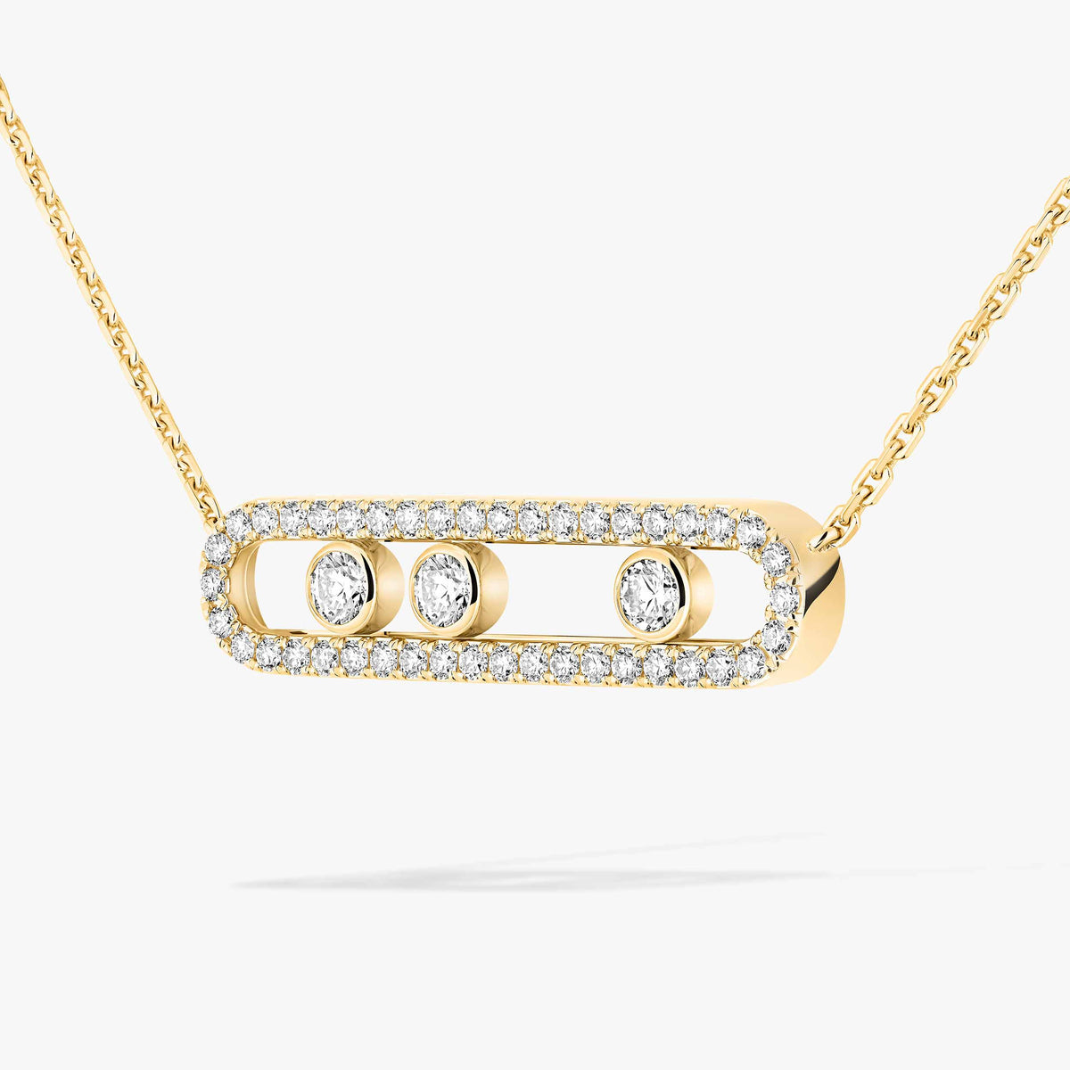 [moco jewelrys] Move Pave_ Rose Gold Diamond Necklace