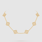 [??Loco?¡¥]CLOVER 10 MOTIFS FULL DIAMOND NECKLACE