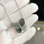 ??Loco?¡¥LARGE BUTTERFLY SILVER PENDANT DIAMOND NECKLACE