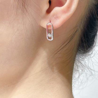 [moco jewelrys]MOVE UNO SMALL 1 DIAMOND EARRINGS