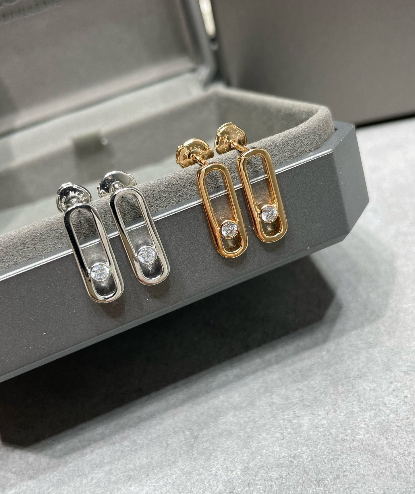 [moco jewelrys]MOVE UNO SMALL 1 DIAMOND EARRINGS