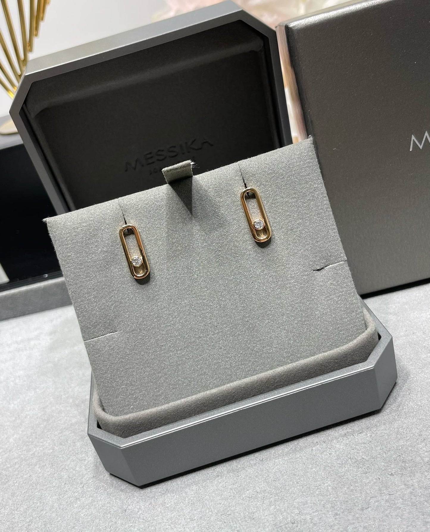 [moco jewelrys]MOVE UNO SMALL 1 DIAMOND EARRINGS