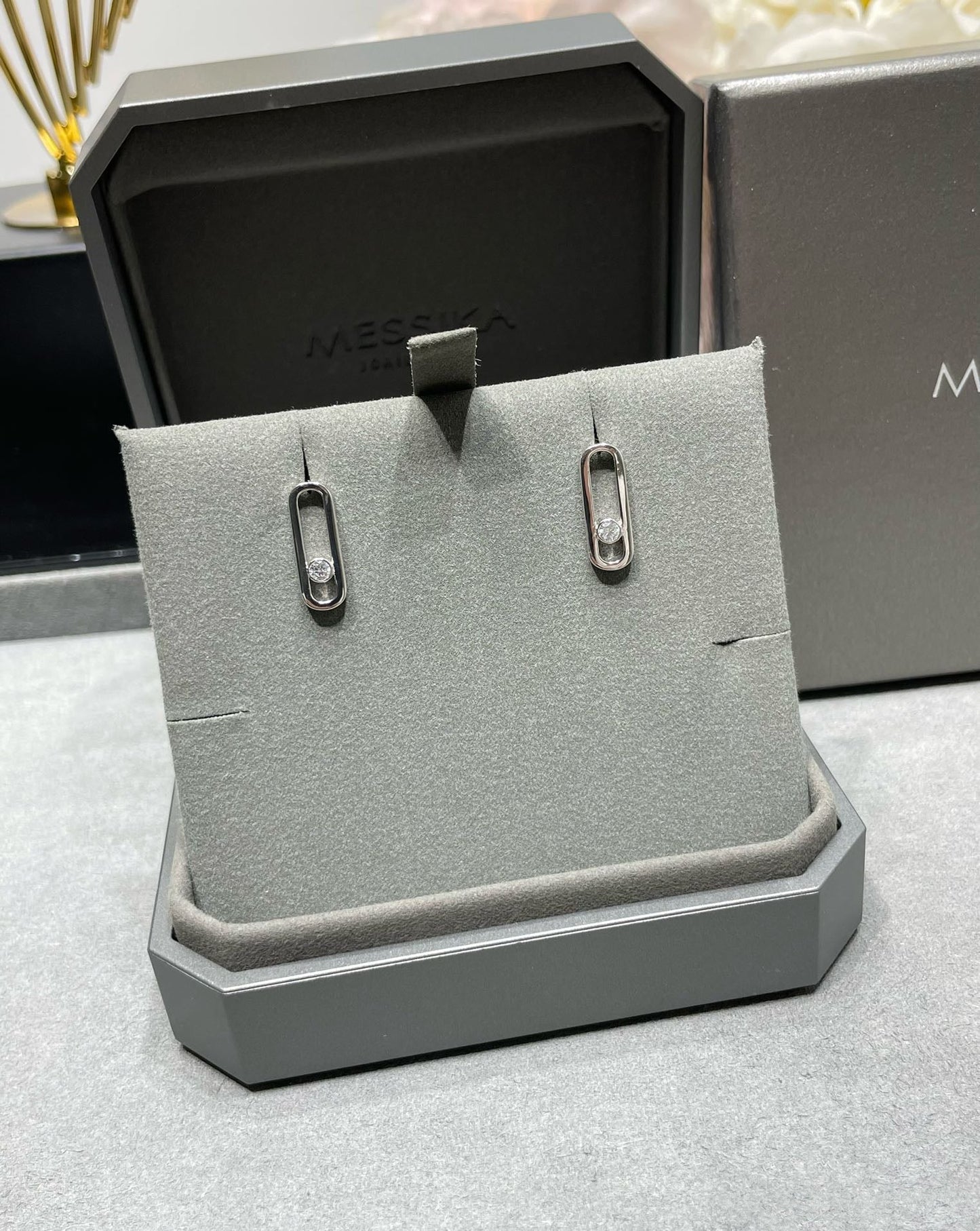 [moco jewelrys]MOVE UNO SMALL 1 DIAMOND EARRINGS