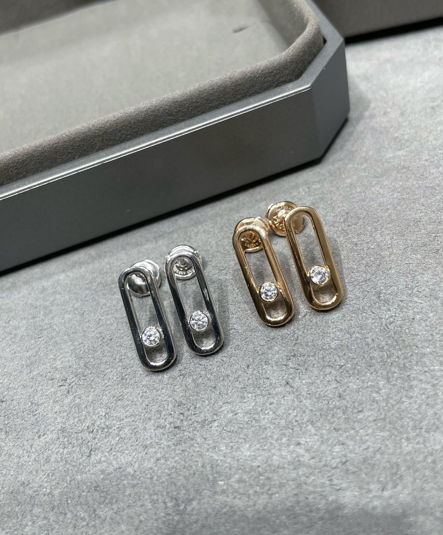 [moco jewelrys]MOVE UNO SMALL 1 DIAMOND EARRINGS