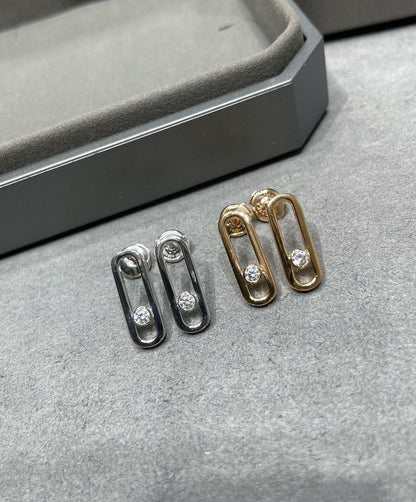 [moco jewelrys]MOVE UNO SMALL 1 DIAMOND EARRINGS