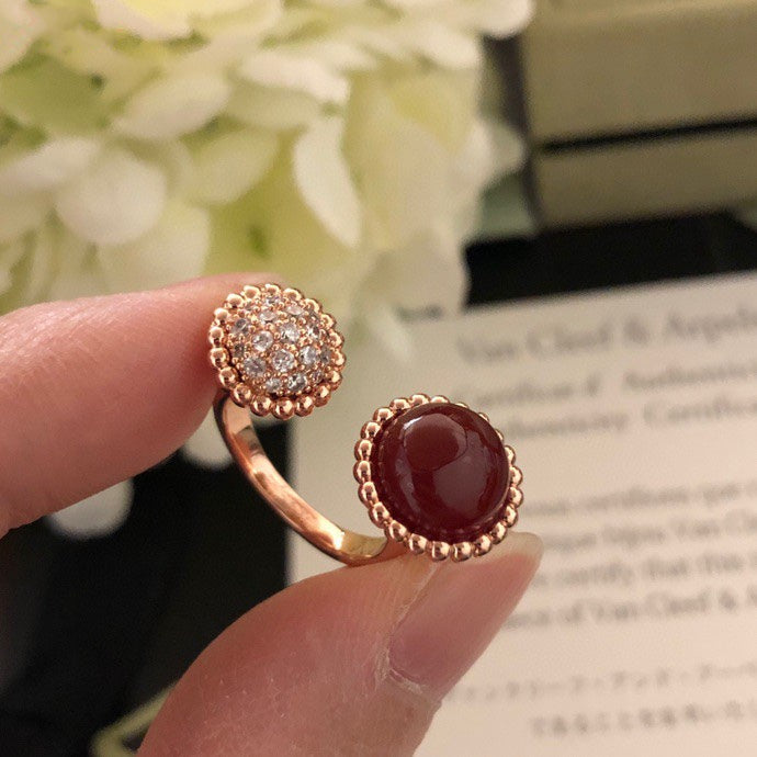 ??Loco?¡¥PERLEE COULEURS DIAMOND ROSE GOLD BETWEEN THE FINGER RING
