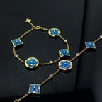 ??Loco?¡¥STAR AND SUN 4 MOTIF BLUE BRACELET
