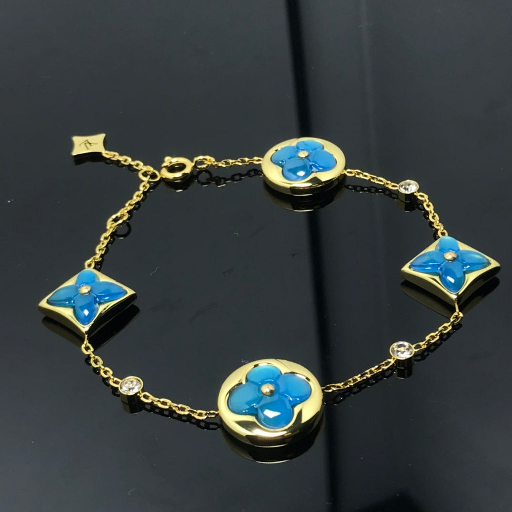 ??Loco?¡¥STAR AND SUN 4 MOTIF BLUE BRACELET
