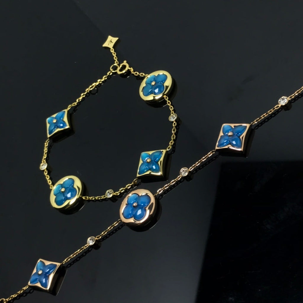 ??Loco?¡¥STAR AND SUN 4 MOTIF BLUE BRACELET
