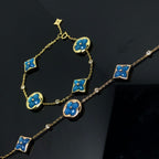 ??Loco?¡¥STAR AND SUN 4 MOTIF BLUE BRACELET