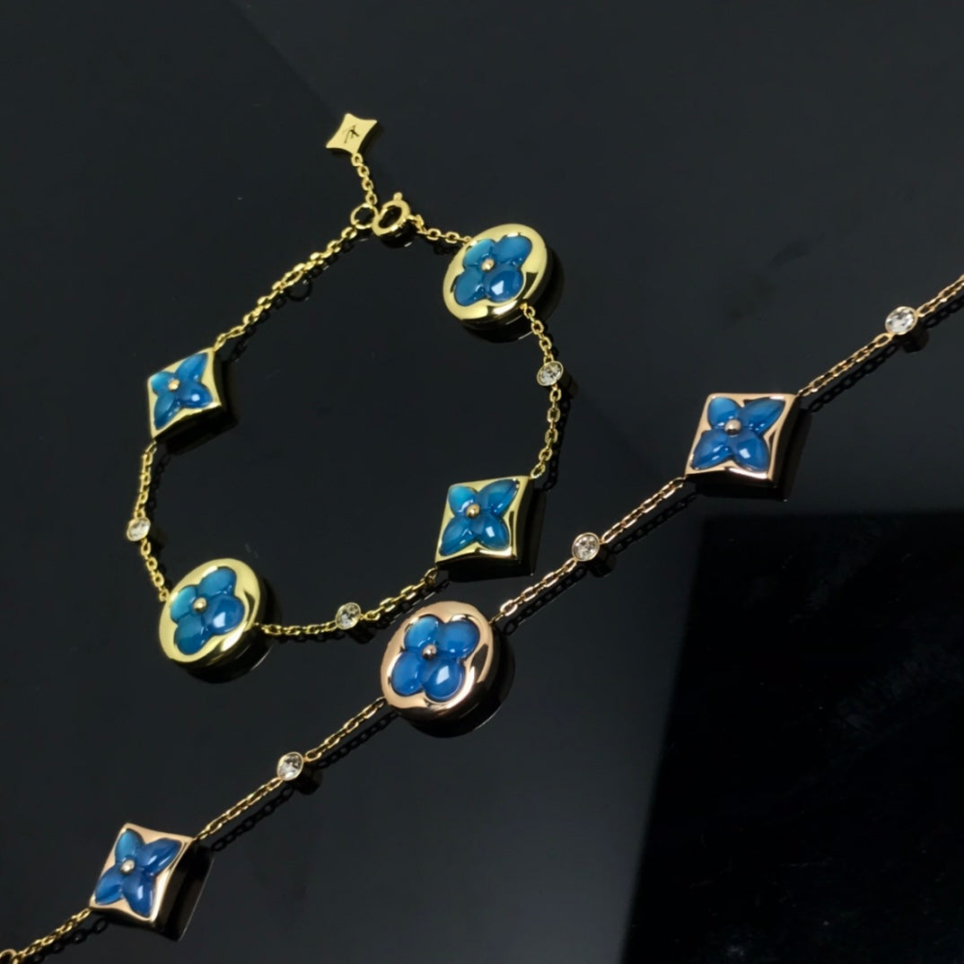 ??Loco?¡¥STAR AND SUN 4 MOTIF BLUE BRACELET