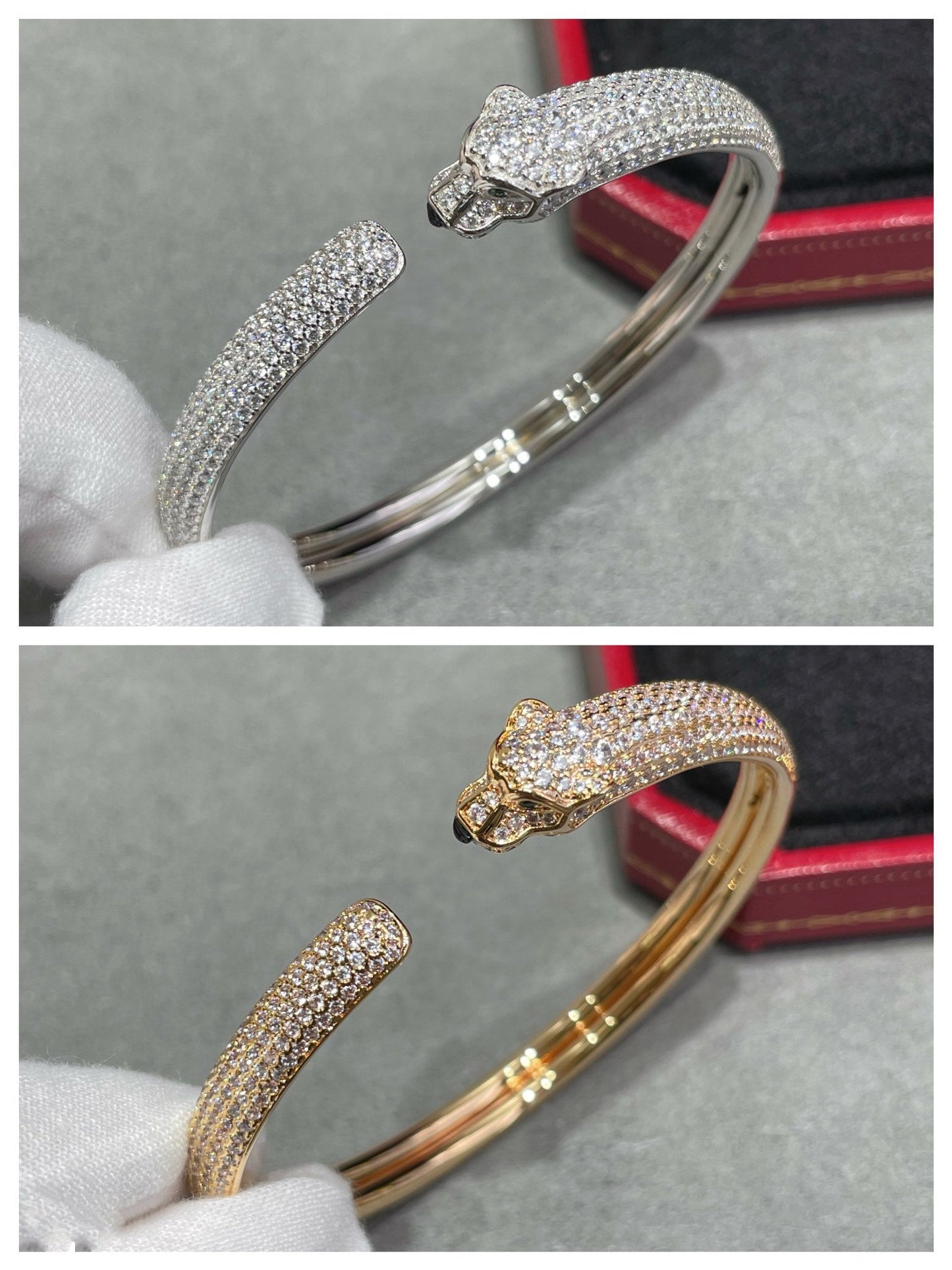 [moco jewelrys]PANTHERE FULL DIAMOND OPEN BRACELET
