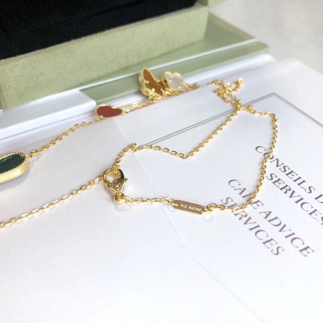 ??Loco?¡¥LUCKY SPRING 4 MOTIFS ROSE GOLD NECKLACE