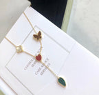 ??Loco?¡¥LUCKY SPRING 4 MOTIFS ROSE GOLD NECKLACE