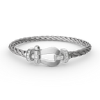 ??Loco?¡¥FORCE LARGE HORSESHOE HALF DIAMOND BRACELET SILVER