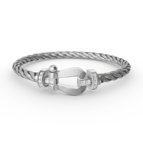 ??Loco?¡¥FORCE LARGE HORSESHOE HALF DIAMOND BRACELET SILVER