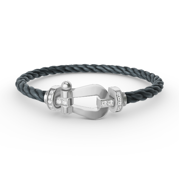??Loco?¡¥FORCE LARGE HORSESHOE HALF DIAMOND BRACELET SILVER