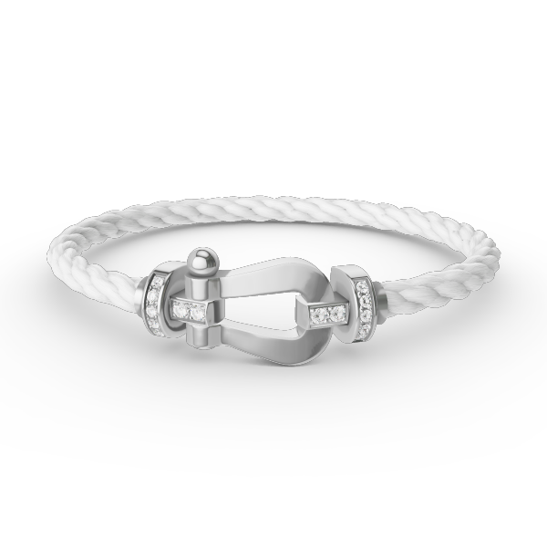 ??Loco?¡¥FORCE LARGE HORSESHOE HALF DIAMOND BRACELET SILVER