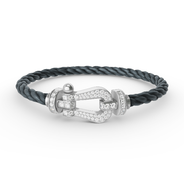 [moco jewelrys]FORCE LARGE HORSESHOE FULL DIAMOND BRACELET SILVER