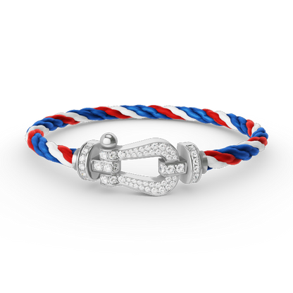 [moco jewelrys]FORCE LARGE HORSESHOE FULL DIAMOND BRACELET SILVER