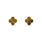 ??Loco?¡¥CLOVER MEDIUM 1 MOTIFS TIGER EYE EARRINGS