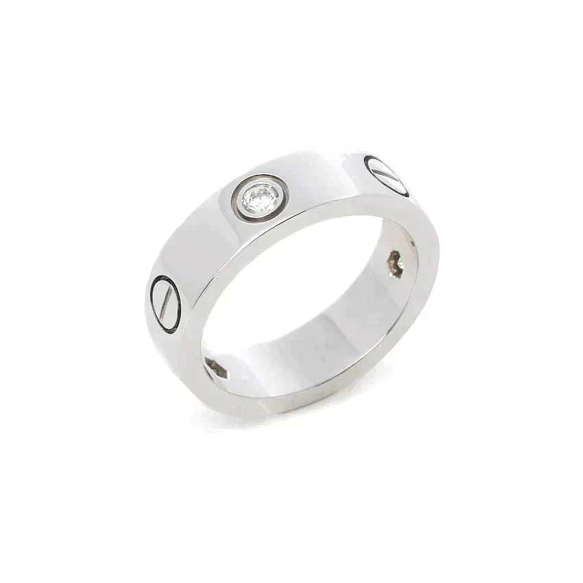 ??Loco?¡¥LOVE RING 5.5MM 3 DIAMONDS SILVER