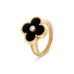 ??Loco?¡¥CLOVER ONYX RING GOLD DIAMOND