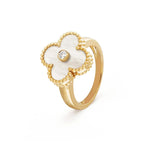 ??Loco?¡¥CLOVER PINK MOP RING GOLD DIAMOND