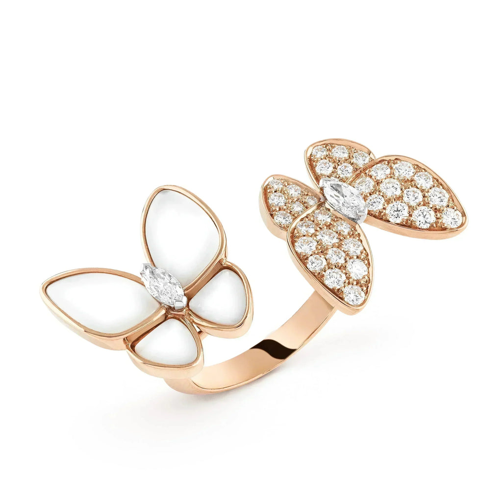 ??Loco?¡¥TWIN BUTTERFLY DIAMOND MOP RING